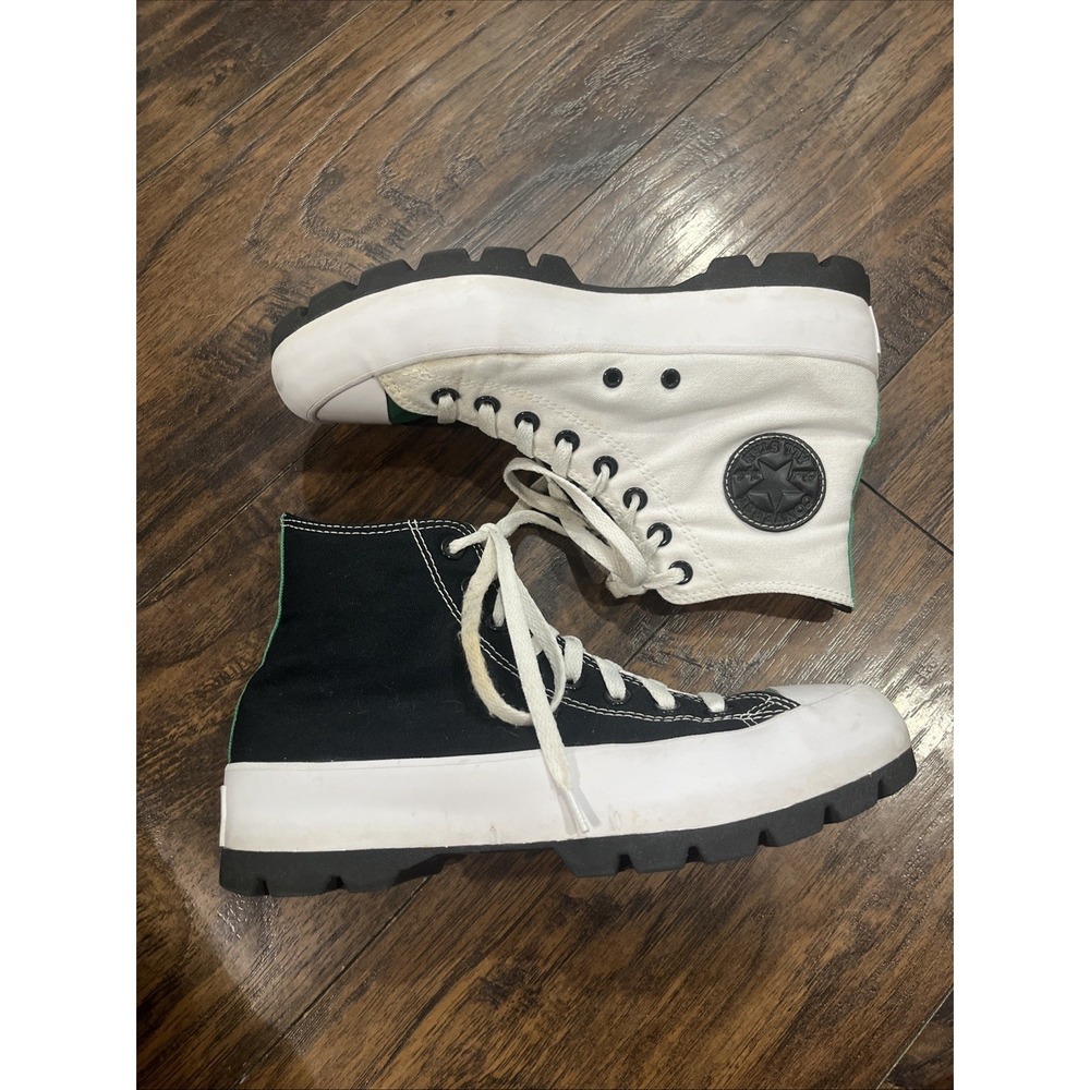 Converse Chuck Taylor All Star Lugged High Top Women's Sz 9.5 Black White Green - Picture 3 of 11